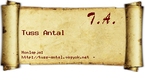 Tuss Antal névjegykártya